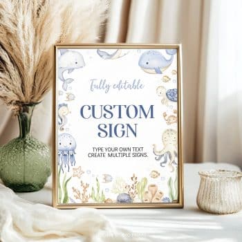 Under The Sea Birthday Custom Sign