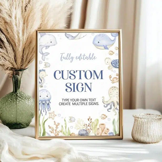 Under The Sea Birthday Custom Sign