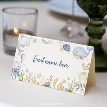 Under The Sea Birthday Food Tent Cards