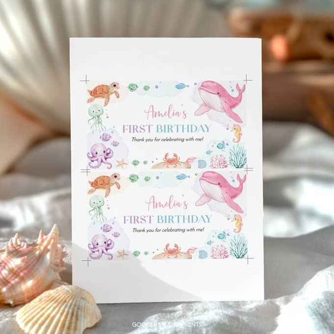 Pastel Under The Sea Birthday Gable Box Label - Image 7