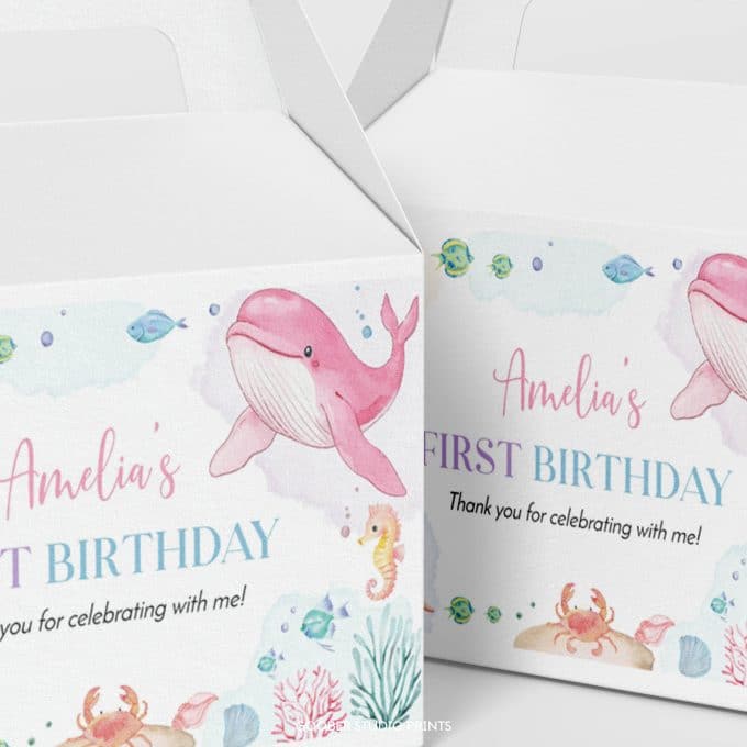 Pastel Under The Sea Birthday Gable Box Label - Image 4
