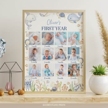 Under The Sea Birthday Milestone Photo Collage