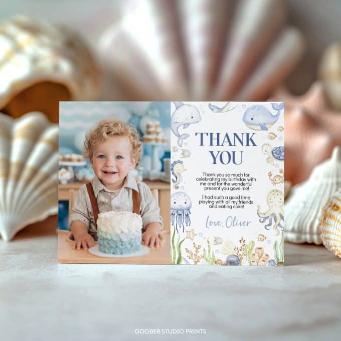 Under The Sea Birthday Thank You Card