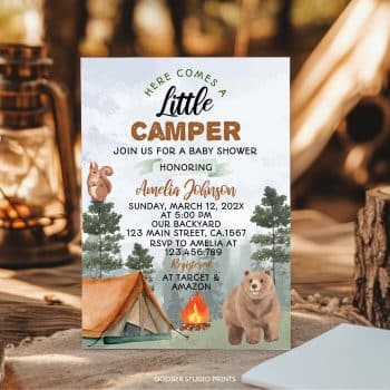 Camping Baby Shower Invitation