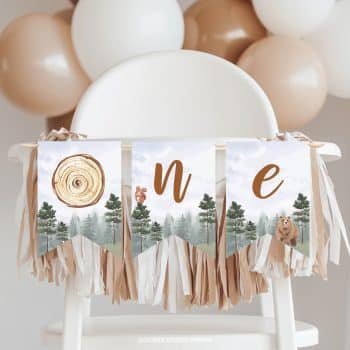 Camping Birthday Party Highchair Banner