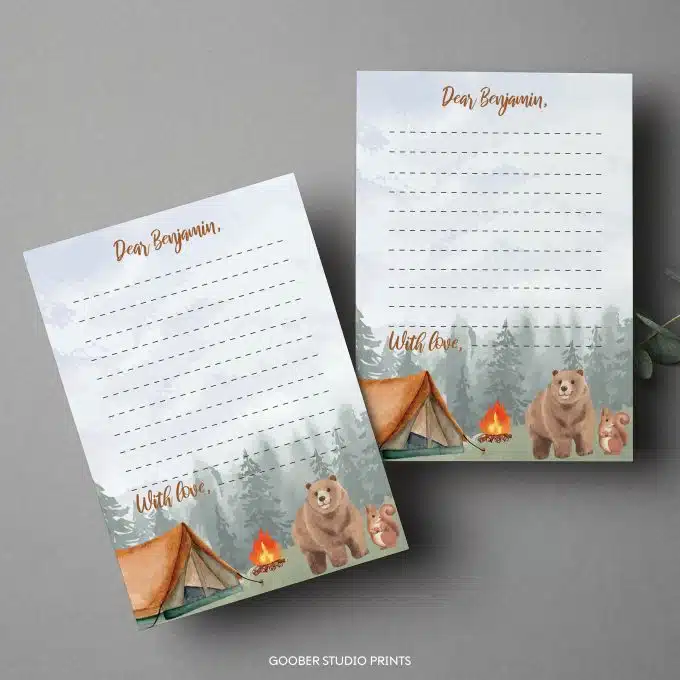 Camping Birthday Party Time Capsule Sign & Card - Image 8