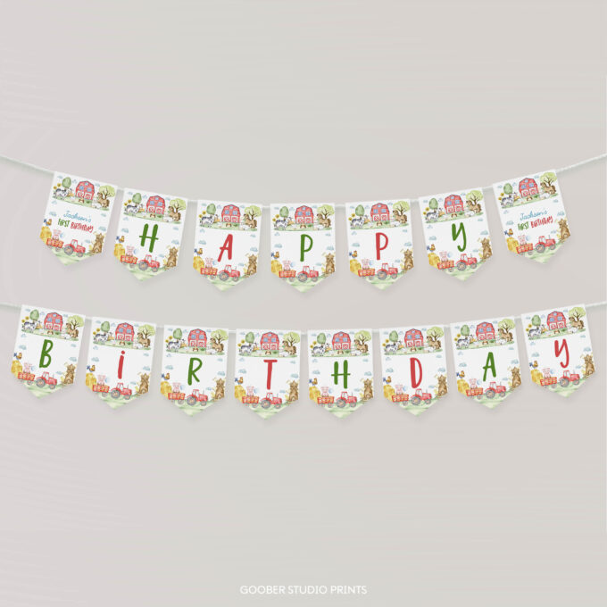 Farm Birthday Party Banner