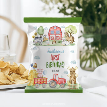 Farm Birthday Party Chip Bags