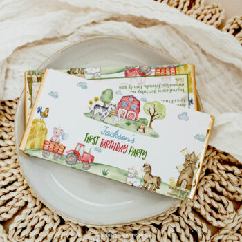 Farm Birthday Party Chocolate Bar Wrappers