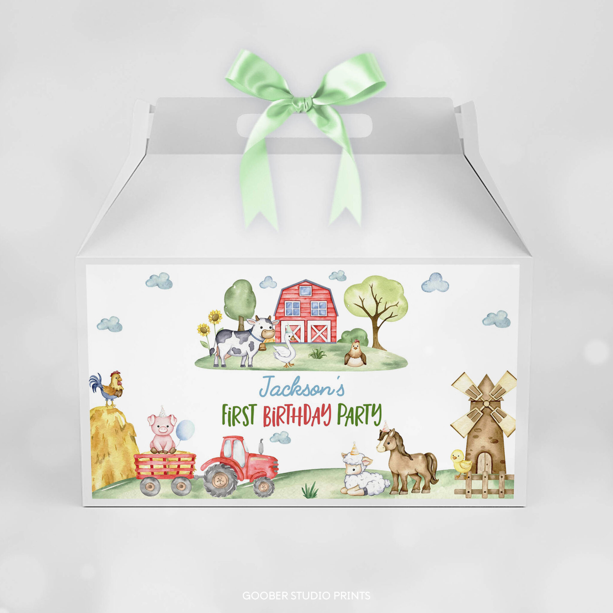 Farm Birthday Party Gable Box Label 2 Farm Birthday Party Gable Box Label - Image 2
