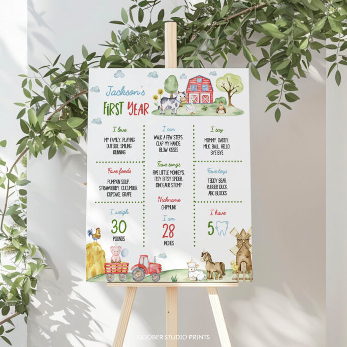 Farm Birthday Party Milestone Poster - Image 3