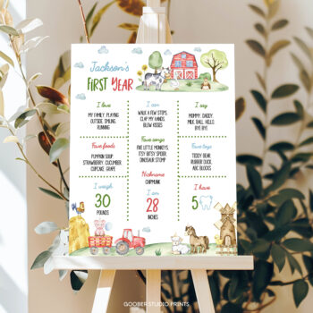 Farm Birthday Party Milestone Poster