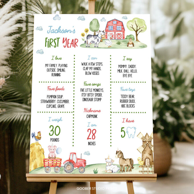 Farm Birthday Party Milestone Poster - Image 2