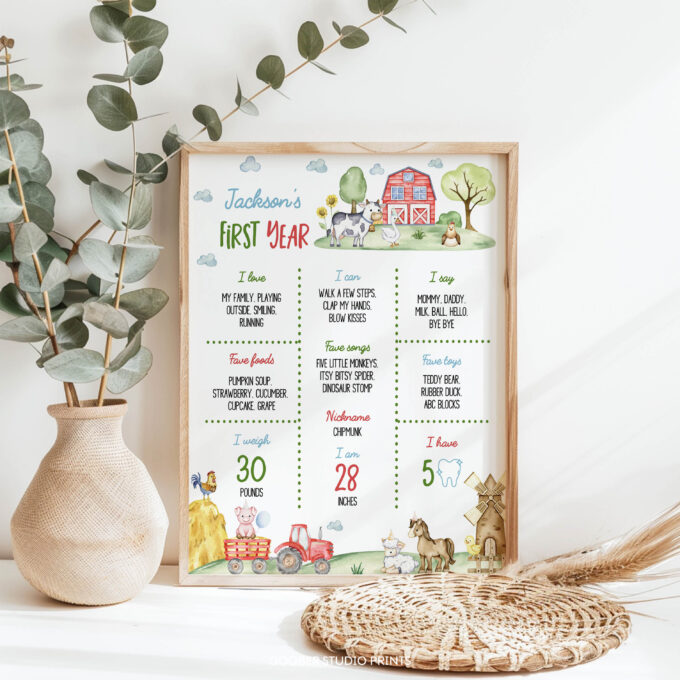 Farm Birthday Party Milestone Poster - Image 4