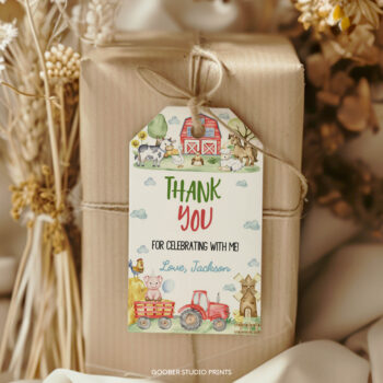 Farm Birthday Party Thank You Tag