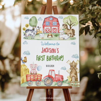 Farm Birthday Party Welcome Sign