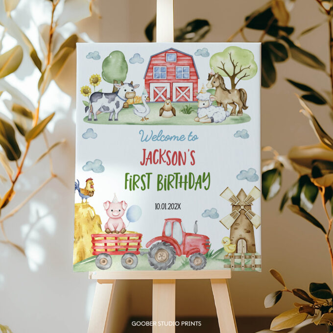 Farm Birthday Party Welcome Sign - Image 4