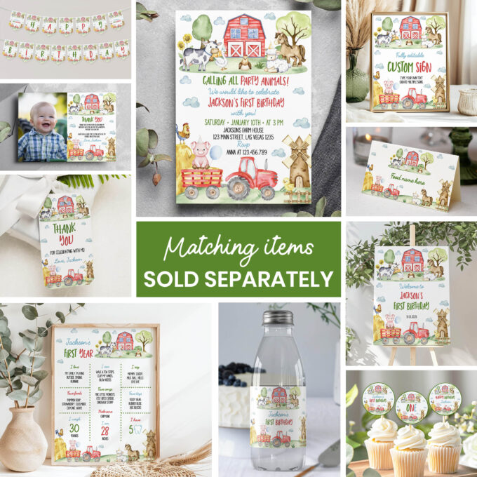 Farm Birthday Party Custom Table Sign - Image 8