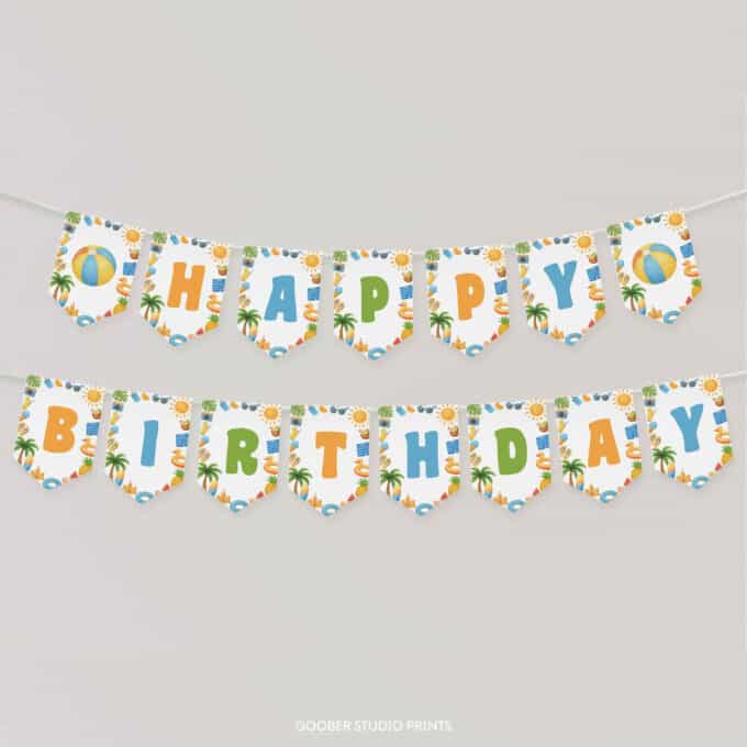 Summer Happy Birthday Banner