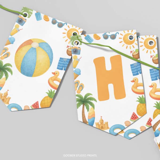 Summer Happy Birthday Banner - Image 2