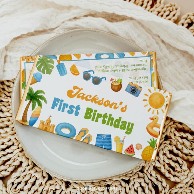 Summer Birthday Chocolate Bar Wrappers