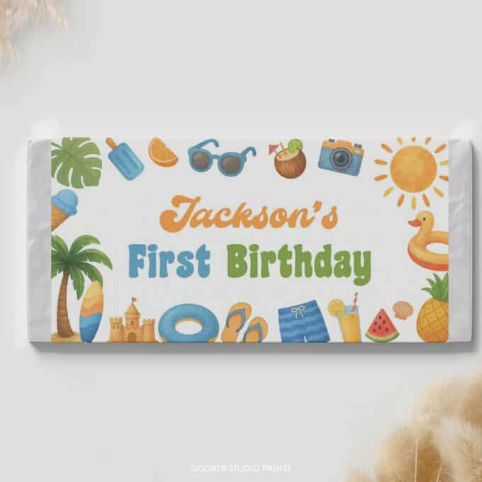 Summer Birthday Chocolate Bar Wrappers - Image 2