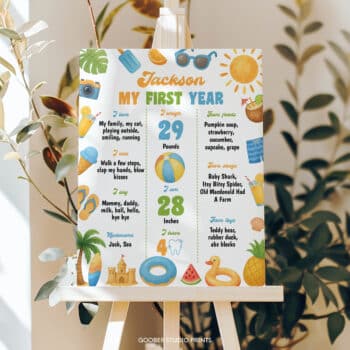 Summer Birthday Milestone Poster