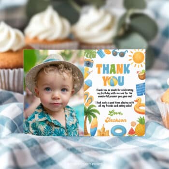 Summer Birthday Thank You Card