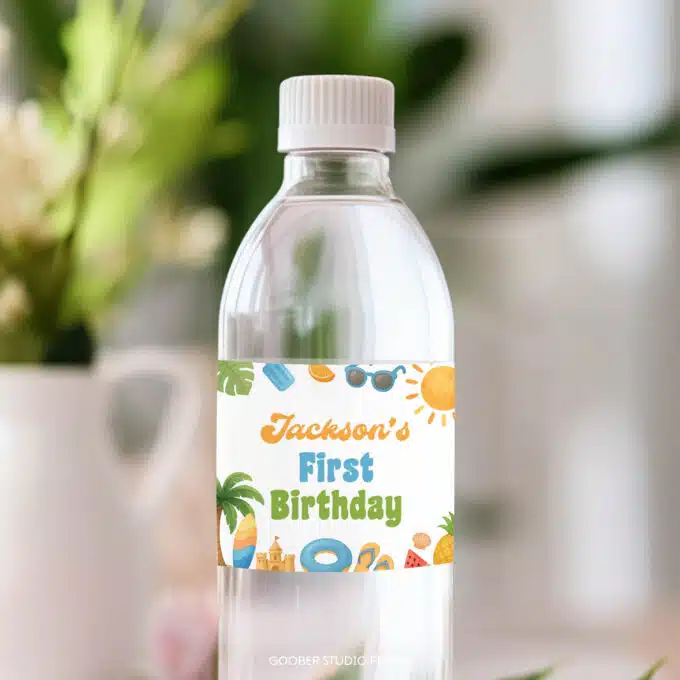 Summer Birthday Water Bottle Label - Image 2