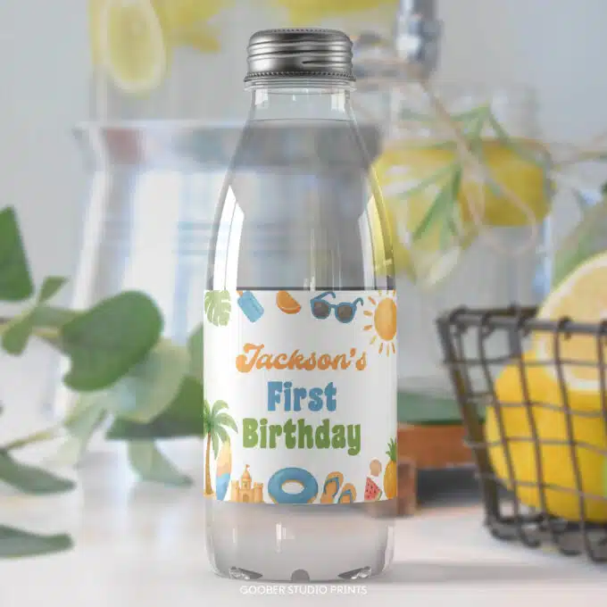 Summer Birthday Water Bottle Label - Image 3