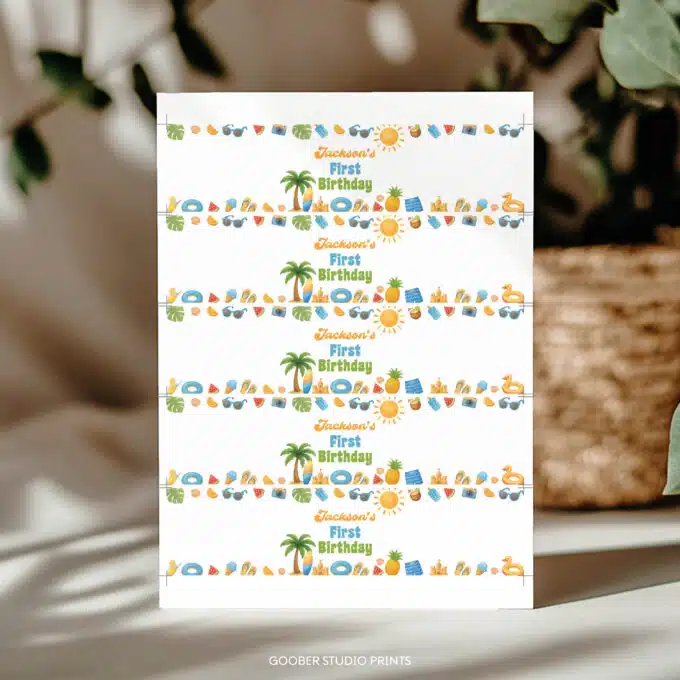 Summer Birthday Water Bottle Label - Image 11