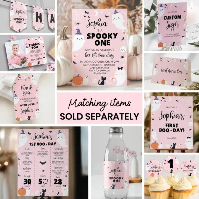 Spooky One Birthday Party Evite - Image 8