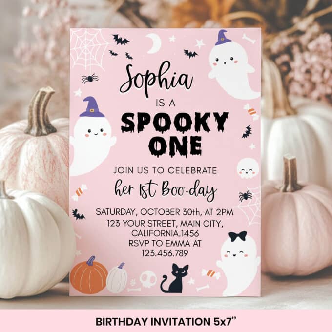 Halloween Spooky One Birthday Party Invitation Bundle - Image 2