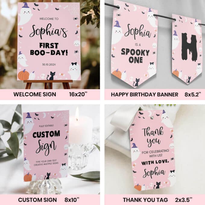 Halloween Spooky One Birthday Party Invitation Bundle - Image 3