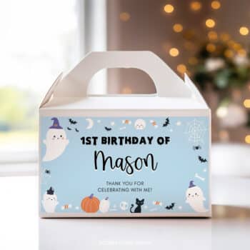 Spooky One Birthday Party Gable Box Label