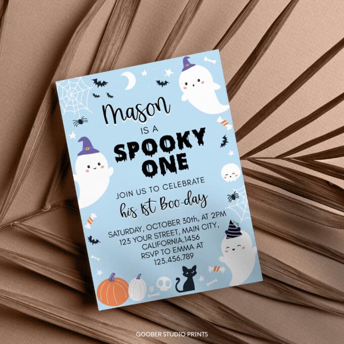 Spooky One 1st Birthday Party Invitation - Image 3