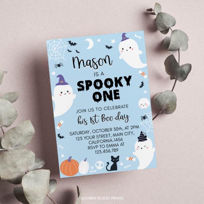 Spooky One 1st Birthday Party Invitation - Image 4