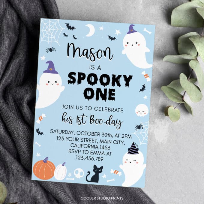 Spooky One 1st Birthday Party Invitation - Image 2