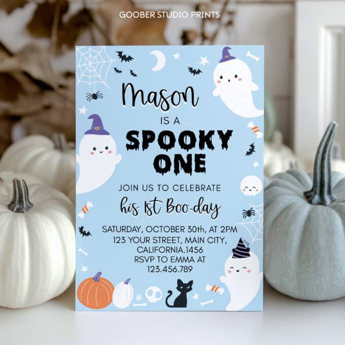 Spooky One 1st Birthday Party Invitation