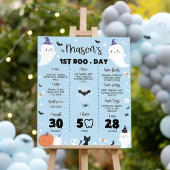 Spooky One Birthday Party Milestone Poster