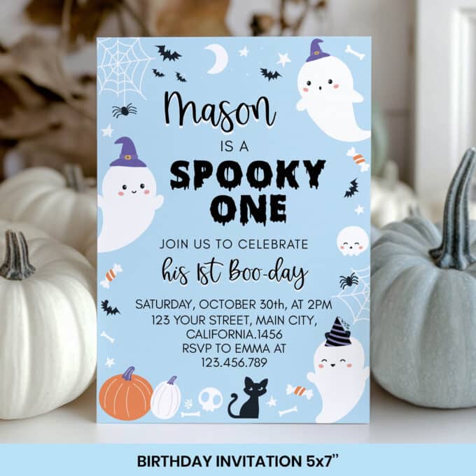 Halloween Spooky One Birthday Party Invitation Bundle - Image 2