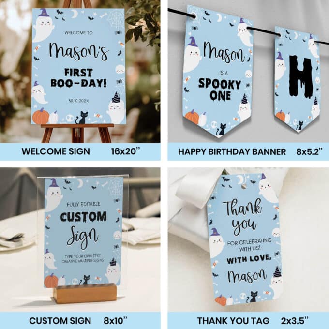 Halloween Spooky One Birthday Party Invitation Bundle - Image 3