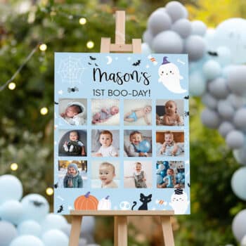 Spooky One Birthday Party Milestone Photo Collage