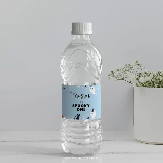 Spooky One Birthday Party Water Bottle Label - Image 2