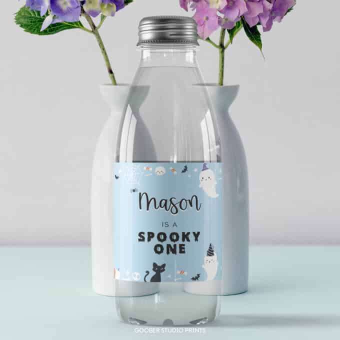 Spooky One Birthday Party Water Bottle Label - Image 3