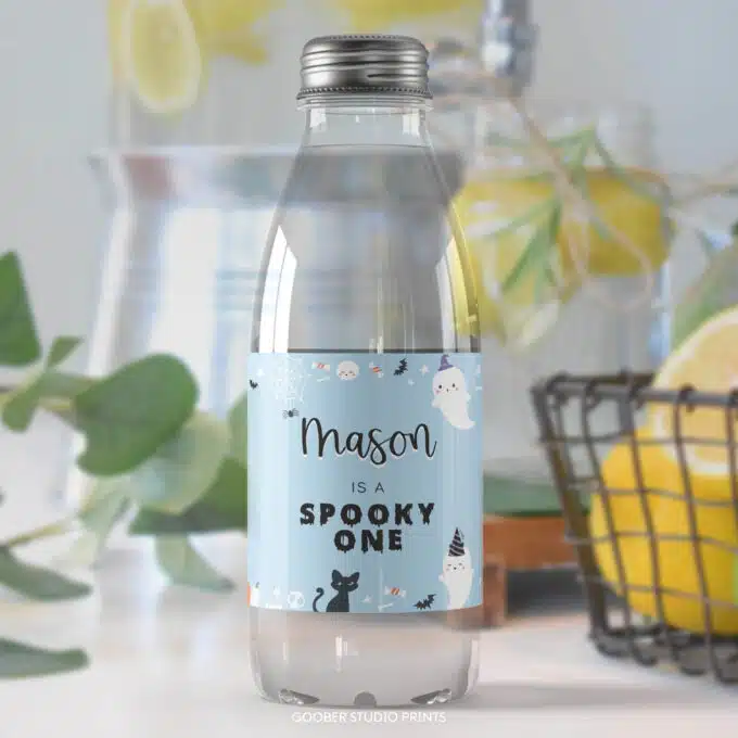 Spooky One Birthday Party Water Bottle Label - Image 4