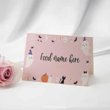 Spooky One Birthday Party Food Tent Cards