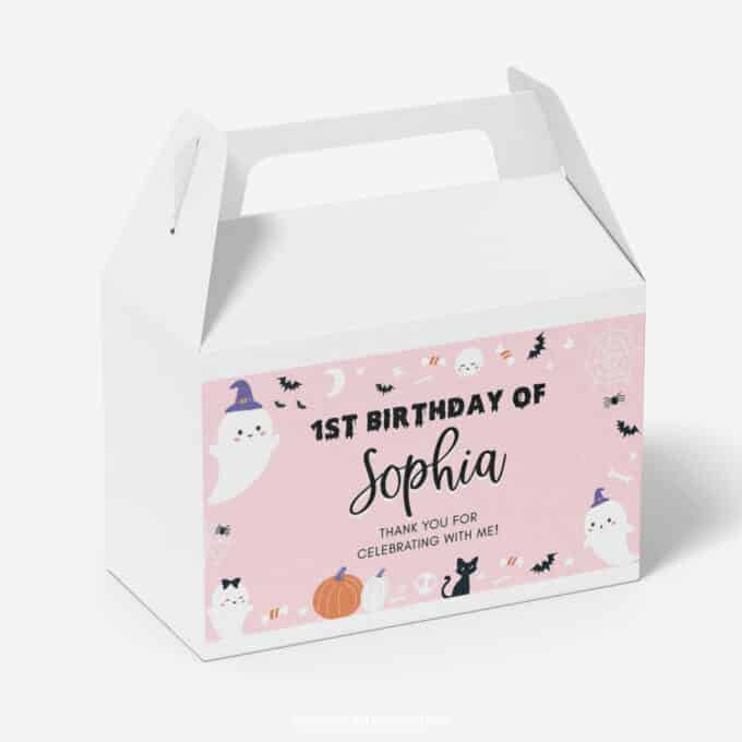 Spooky One Birthday Party Gable Box Label - Image 3