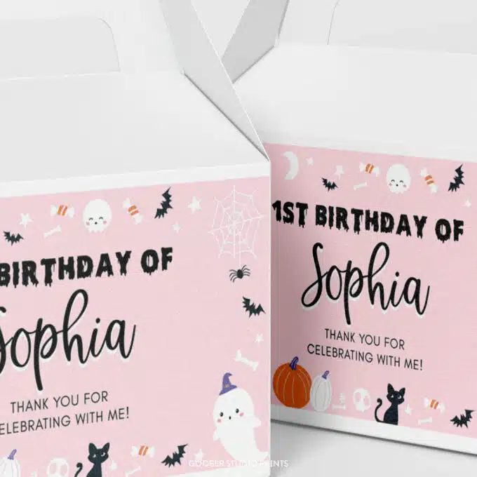Spooky One Birthday Party Gable Box Label - Image 4