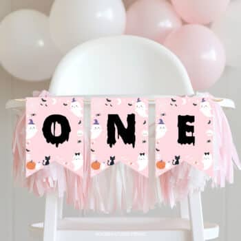 Spooky One Birthday Party Highchair Banner